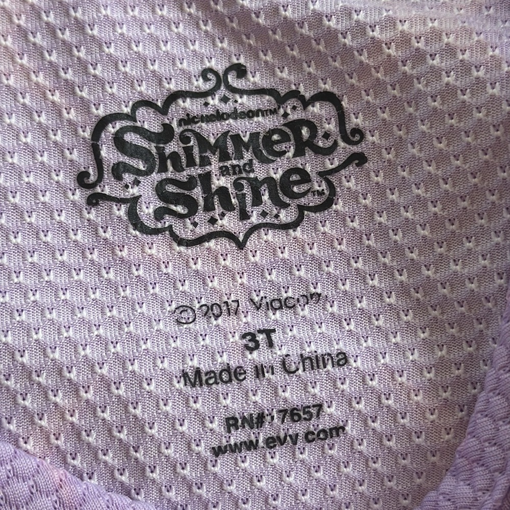Nickelodeon Shimmer & Shine purple sleeveless graphic print skater dress size 3T - Picture 9 of 10